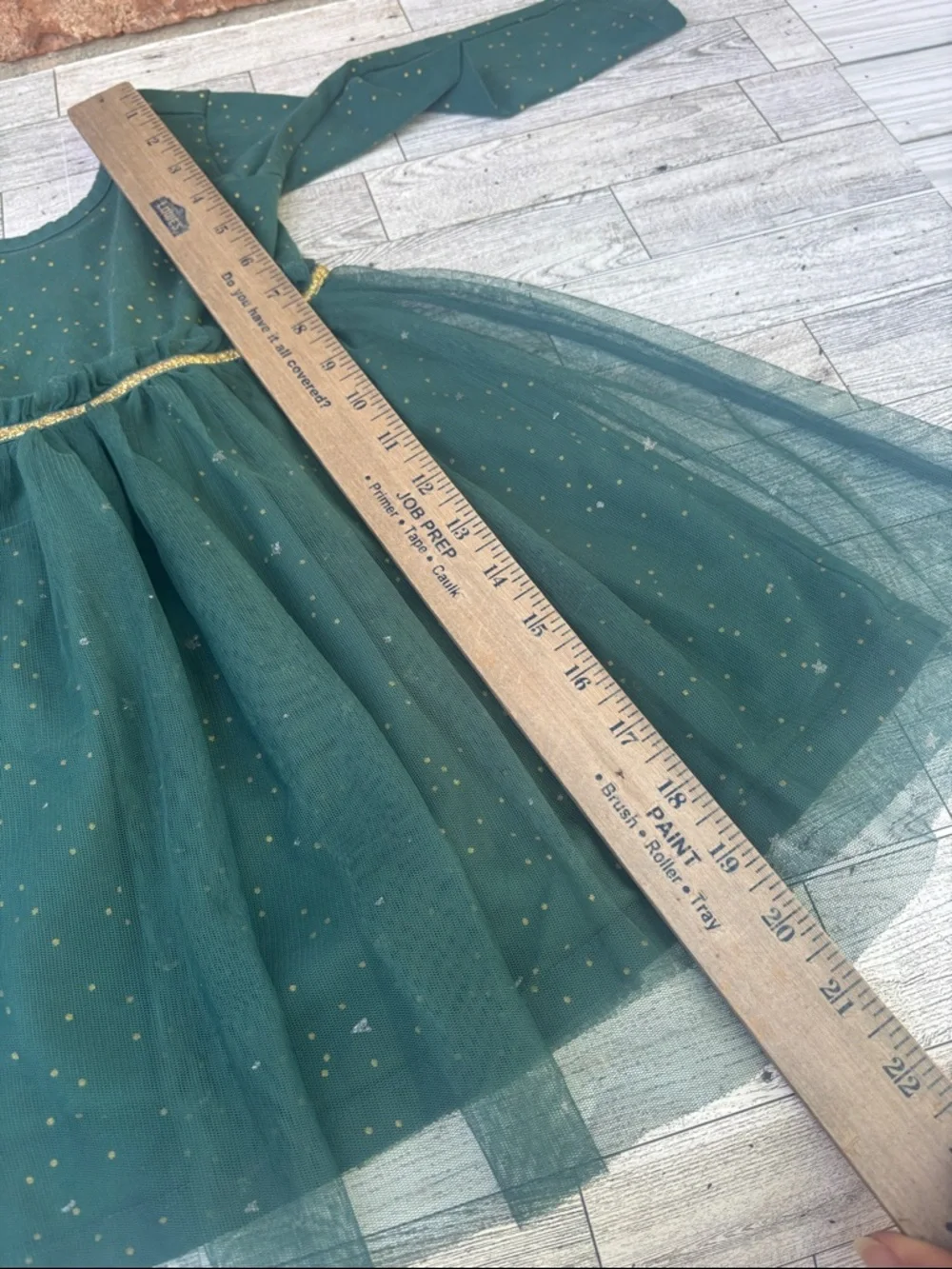 Hanna Andersson Forest Green & Gold Sparkle Tulle Dress